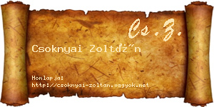 Csoknyai Zoltán névjegykártya