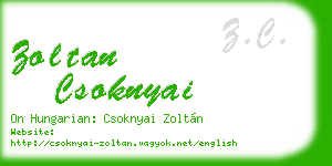 zoltan csoknyai business card