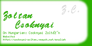 zoltan csoknyai business card